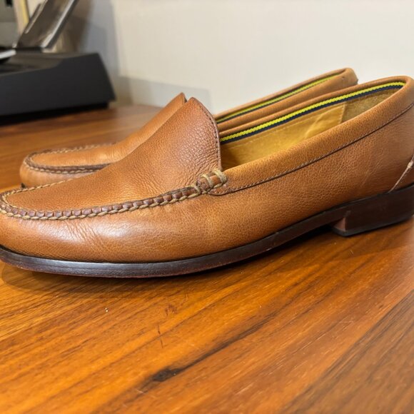 Polo Ralph Lauren Tan Grain Leather Loafers – US 10.5D – Soft Patina, Rubber-Gri - Picture 3 of 8